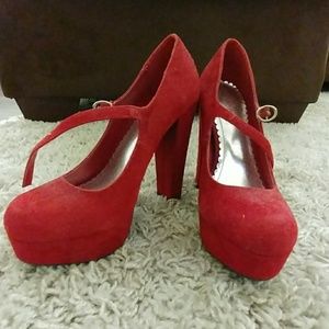 Red Platform Heels